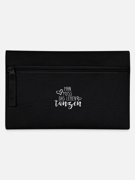 Man muss das Leben tanzen Geschenk Idee mit Herz - Federtasche - Schwarz