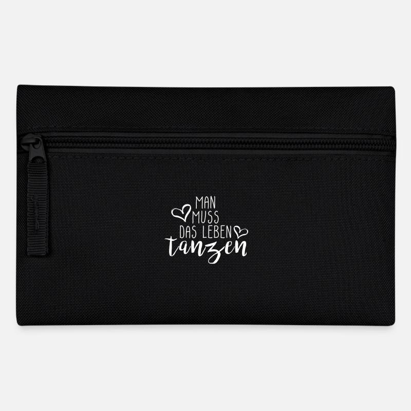Man muss das Leben tanzen Geschenk Idee mit Herz - Federtasche - Schwarz