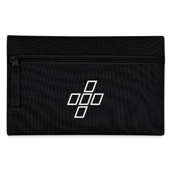 Kreuz aus Vierecken; cooles Motiv - Federtasche - Schwarz - Vorne