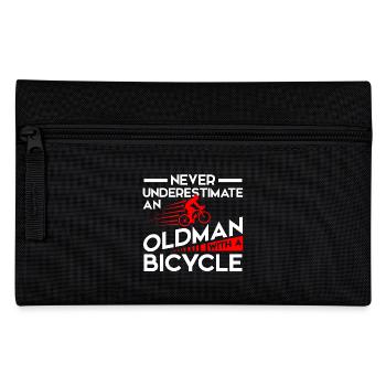Never Underestimate Old Man with Bicycle - Federtasche - Schwarz - Vorne