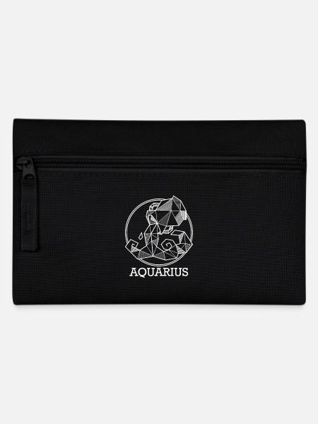 Sternzeichen Wassermann Geschenk geo Aquarius - Federtasche - Schwarz