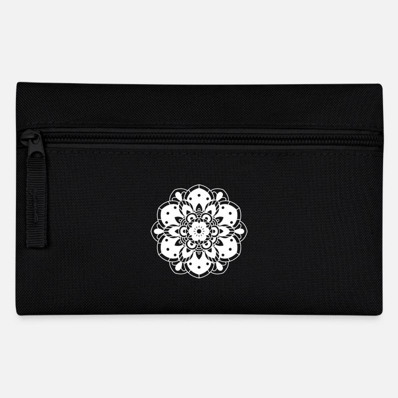 Fleur à motifs en blanc cadeau - Trousse - noir