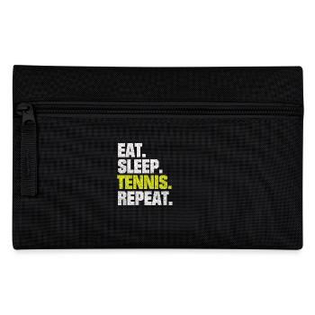 LUSTIGE SPRÜCHE TENNIS EAT SLEEP TENNIS REPEAT - Federtasche - Schwarz - Vorne
