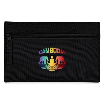 Kambodscha Elefanten mit Buddha / Geschenk - Federtasche - Schwarz - Vorne