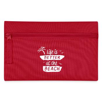Life is better at the beach - Pencil Case - red - Front
