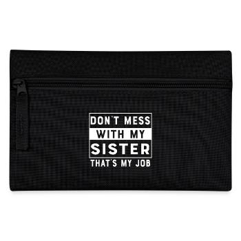 Geschwisterliebe Bruder Schwester Familie Geschenk - Federtasche - Schwarz - Vorne