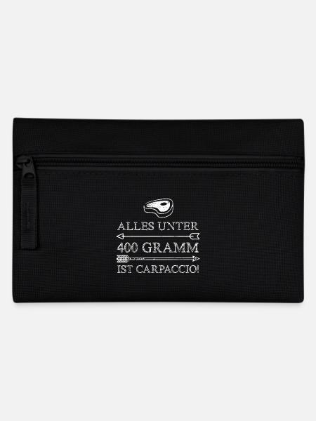 Alles unter 400 Gramm ist Carpaccio - Federtasche - Schwarz