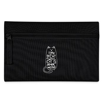 Spend time with cat leisure kitty gift - Pencil Case - black - Front