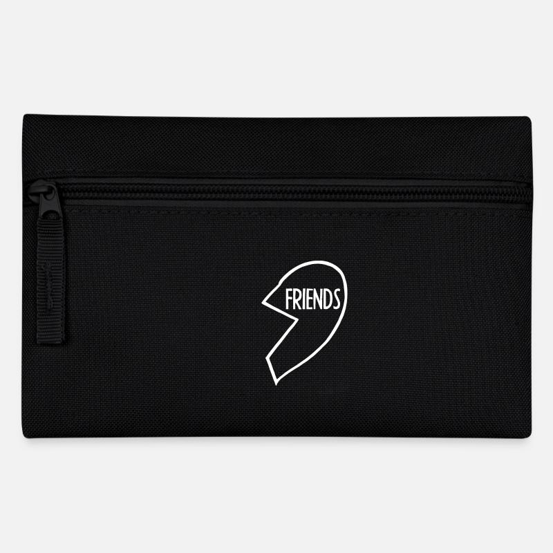 Best Friends, Beste Freunde, Partnershirt, Herz - Federtasche - Schwarz
