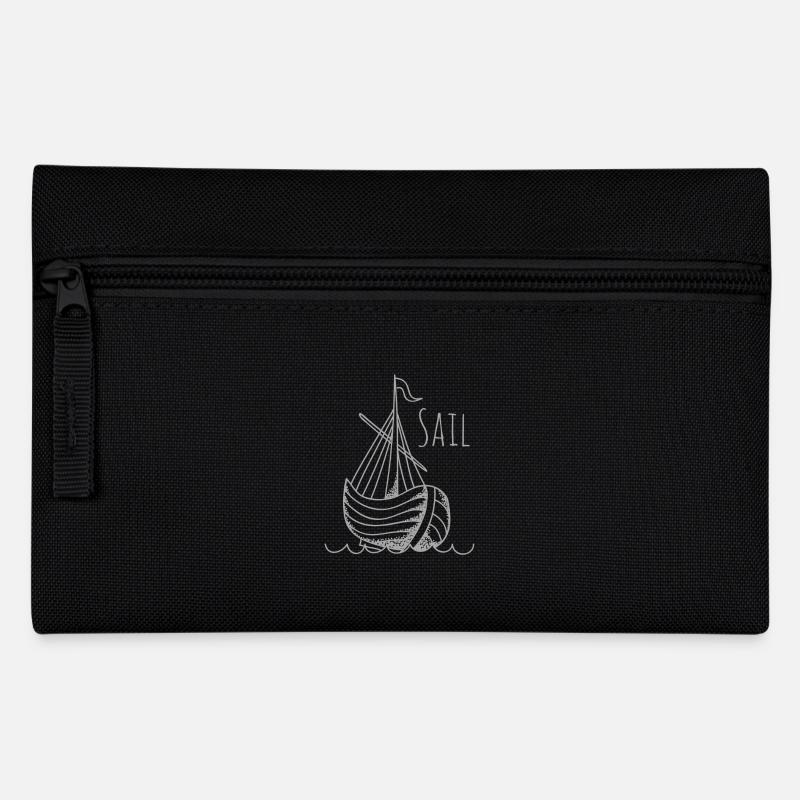 sailing ship - Pencil Case - black