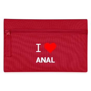 I love Anal Liebe Herz Sexualität Sex Geschenfke - Federtasche - Rot - Vorne