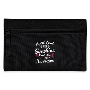 April Girls are sunshine mixed with a little hurri - Pencil Case - black - Front