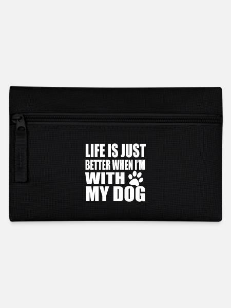 Spruch Hunde Hund Sprueche Hundesprueche Pfote - Federtasche - Schwarz