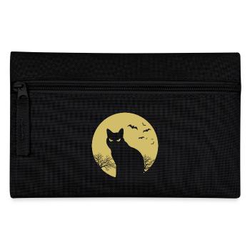 halloween cat moon - Pencil Case - black - Front