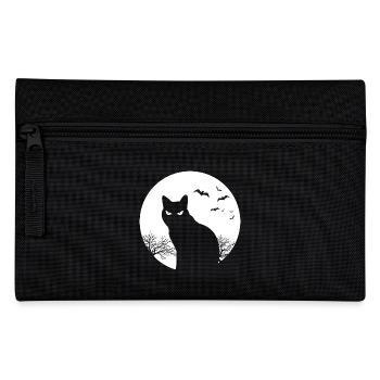 Cat Halloween Moon Gift Pet Cats - Pencil Case - black - Front