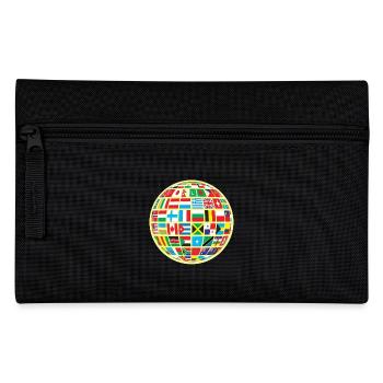 World map globe earth globe country flags continents - Pencil Case - black - Front