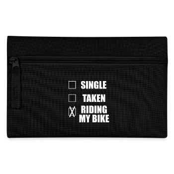 Single Funny Sayings Motorcycle Bike Biker Saying - Pencil Case - black - Front