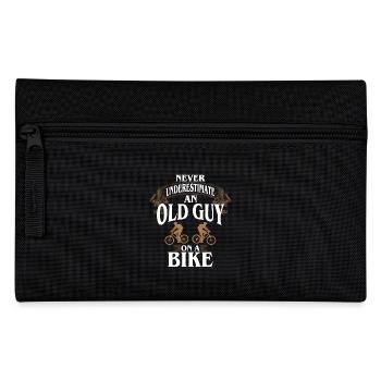Cycling Never Underestimate An Old Guy On A Bike - Pencil Case - black - Front
