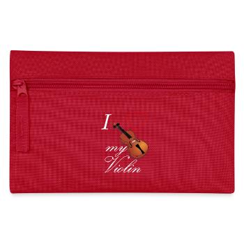 I Love My Violin Violin Stringed Instrument Shirt - Pencil Case - red - Front