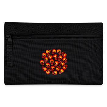 Verrückte Totenköpfe / Crazy Halloween Skulls - Pencil Case - black - Front