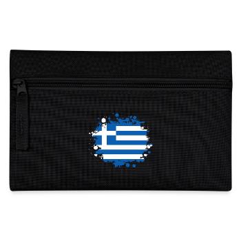 Griechenland Klecks / Geschenk Athen Flagge Greece - Federtasche - Schwarz - Vorne