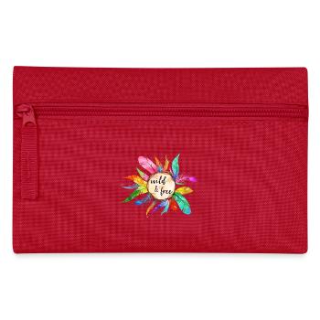 Wild Freiheit Federn Vogel Papagei Bunt Geschenk - Federtasche - Rot - Vorne