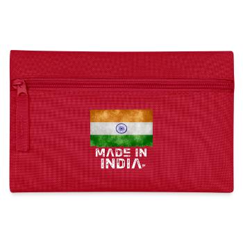 Made in India Flag Stencil Tee - Pencil Case - red - Front