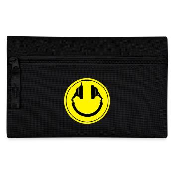 Smiley-Kopfhörer - Federtasche - Schwarz - Vorne