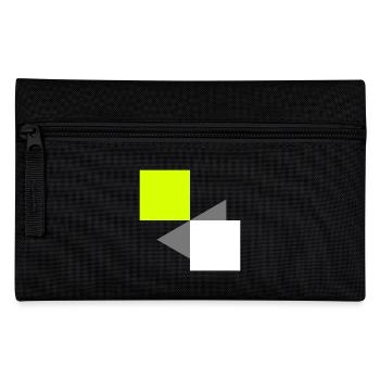 Abstrakte Quadrate - Federtasche - Schwarz - Vorne