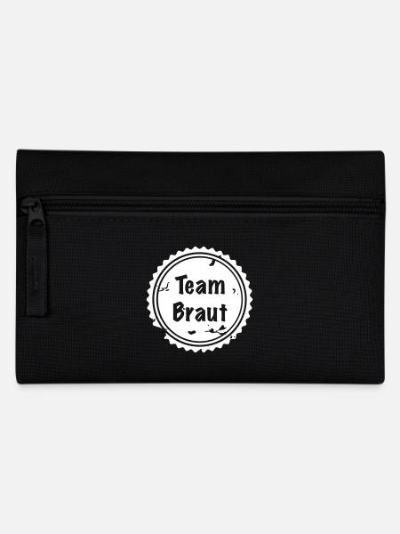 Team Braut Badge - Federtasche - Schwarz