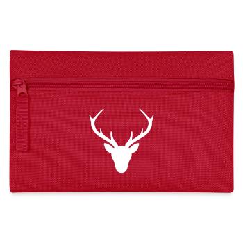 Hirsch Geweih Silhouette Jagd Jger Geschenk - Federtasche - Rot - Vorne