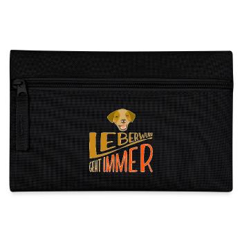 Leberwurst geht immer - Federtasche - Schwarz - Vorne