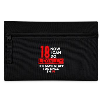 18th Birthday Eighteen Funny saying of age - Pencil Case - black - Front