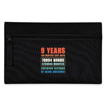 9e anniversaire anniversaire fête de naissance - Trousse - noir - Devant