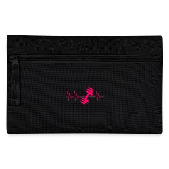 Dumbbell heartbeat ECG - Pencil Case - black - Front