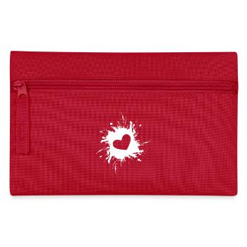 Coeur tache encre blanc - Trousse - rouge - Devant