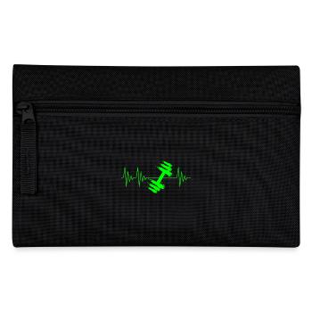 Dumbbell heartbeat ECG Green - Pencil Case - black - Front