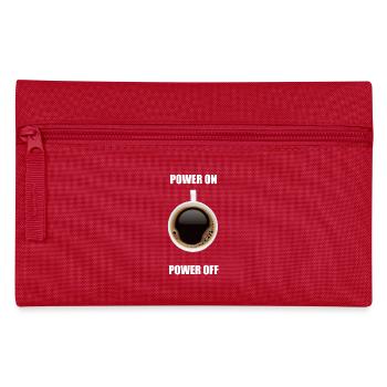 Kaffee Kaffeetasse Foto Power On Off Büro Geschenk - Federtasche - Rot - Vorne