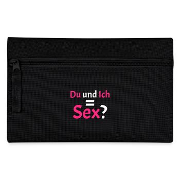 Du und ich gleich Sex Spruch lustig - Federtasche - Schwarz - Vorne