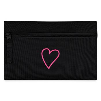 Herz Rosa - Federtasche - Schwarz - Vorne
