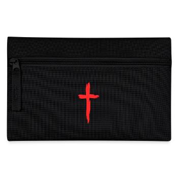 Kreuz Christentum Religion Rot - Federtasche - Schwarz - Vorne