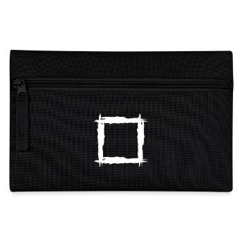Quadrat weiß - Federtasche - Schwarz - Vorne