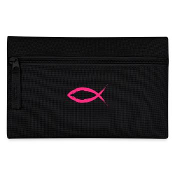 Fish Christianity symbol religion church pink - Pencil Case - black - Front