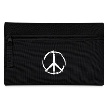 Peace symbol white brush - Pencil Case - black - Front