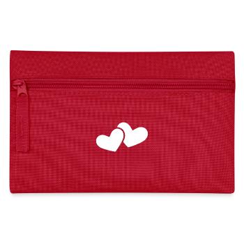 Double coeur blanc - Trousse - rouge - Devant