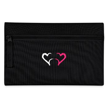 Heart in pink and white - Pencil Case - black - Front
