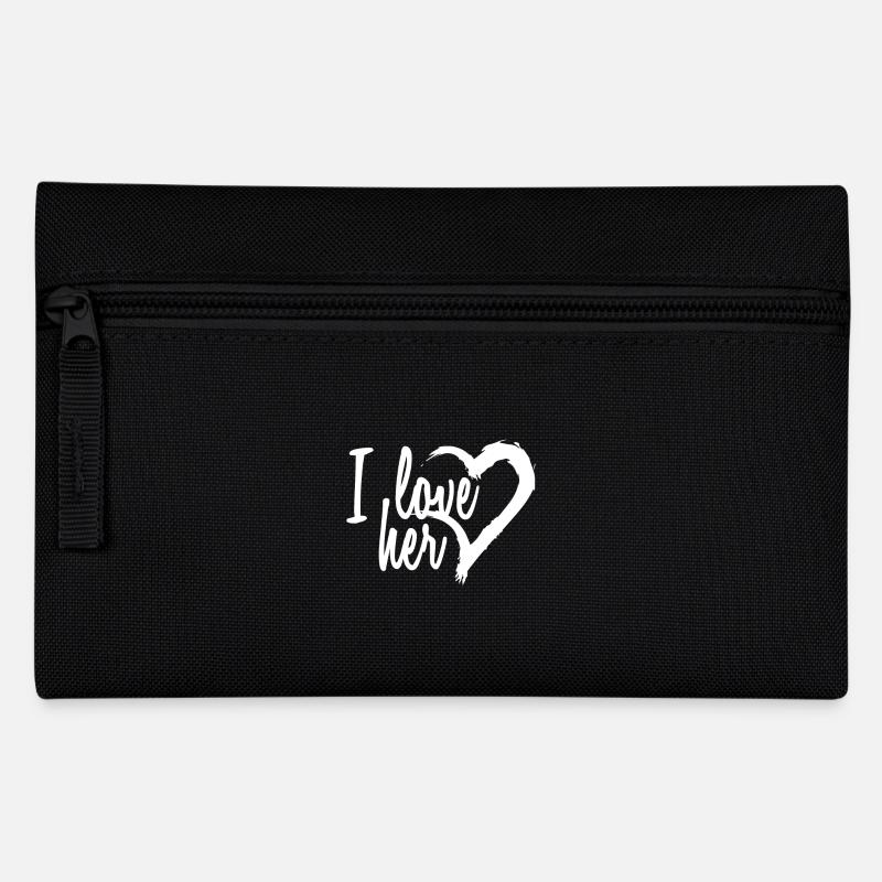 I love her - Federtasche - Schwarz