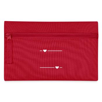 Line heart dash ornament - Pencil Case - red - Front