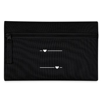 Line heart dash ornament - Pencil Case - black - Front