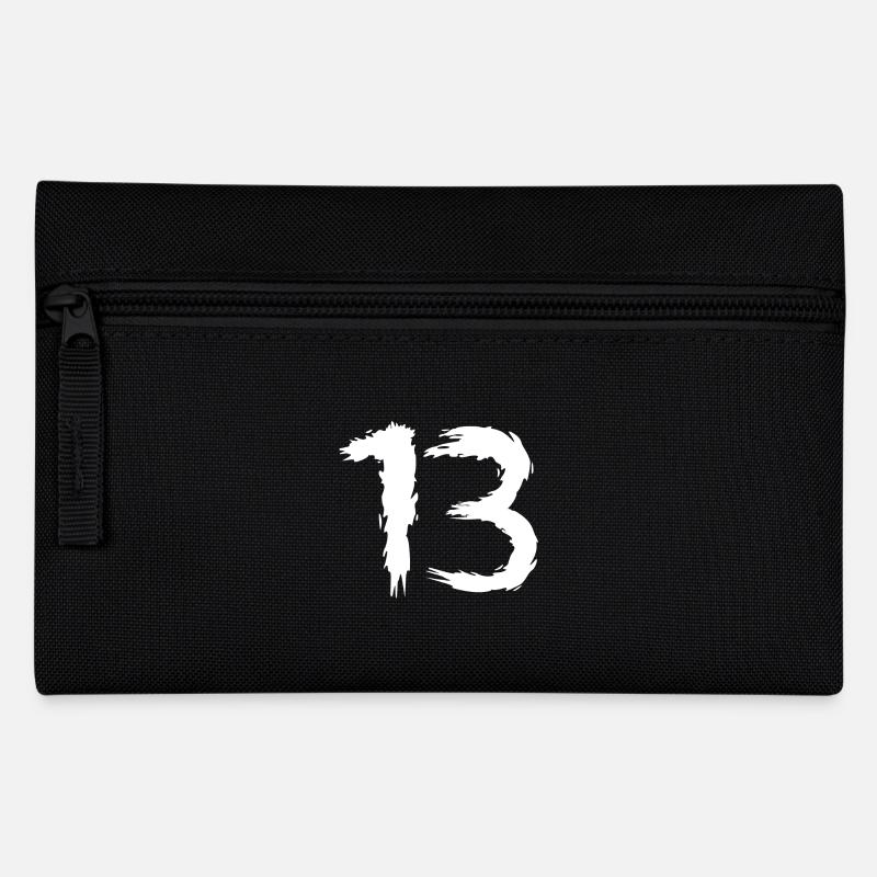 Zahl 13 Lieblingszahl Design Bürste - Federtasche - Schwarz